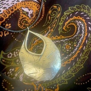 Silpada silver and leatherstatement necklace